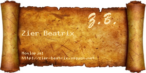 Zier Beatrix névjegykártya